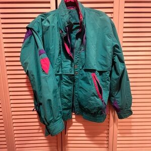 Cabin Creek Women's Raincoat in Teal and Purple
